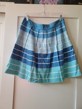 We❤️Vera Knee Length Striped Skirt With Pockets Sz 10